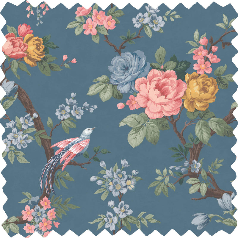 Dawn Chorus Ink Blue Velvet Fabric