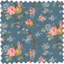 Ditsy Floral Ink Blue Velvet Fabric