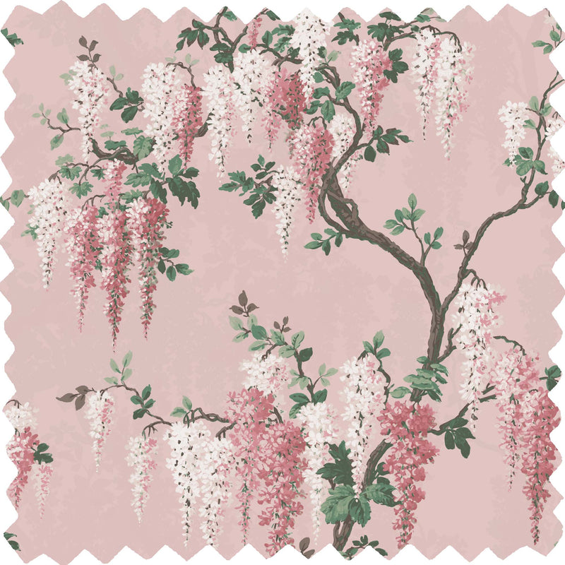 Wisteria Pink Bloom Linen Fabric