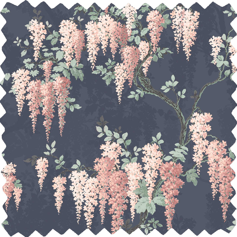 Wisteria Midnight Mint Velvet Fabric