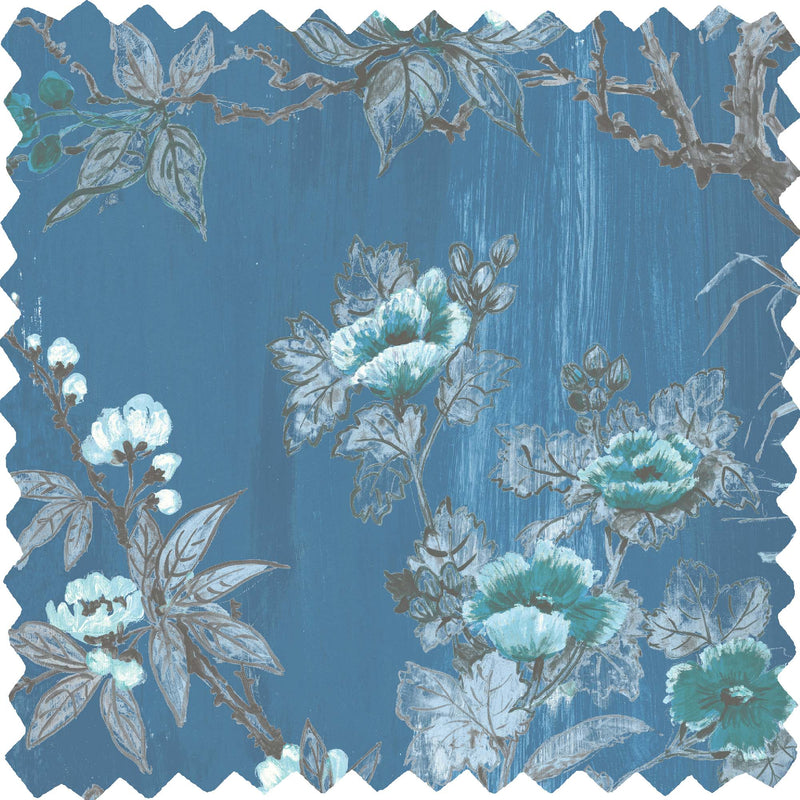 Rivington China Blue Linen Fabric