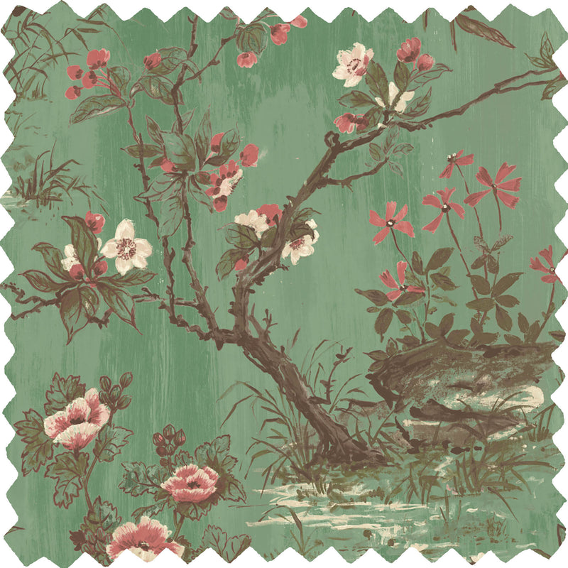 Rivington Moss Green Linen Fabric
