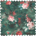 Ava Marika Emerald Green Floral Velvet Fabric