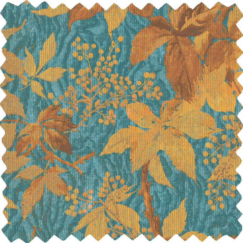 Tropic Teal Spice Velvet Fabric