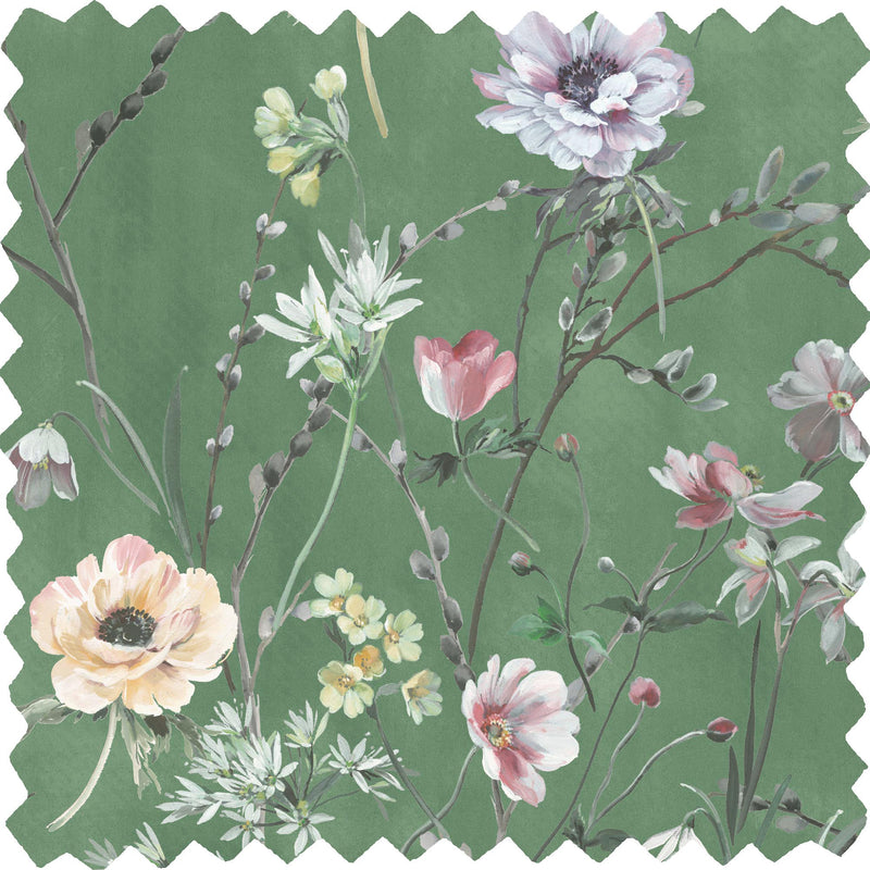 Maytime Evergreen Linen Fabric