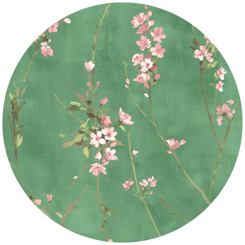Blossom Evergreen Linen Fabric