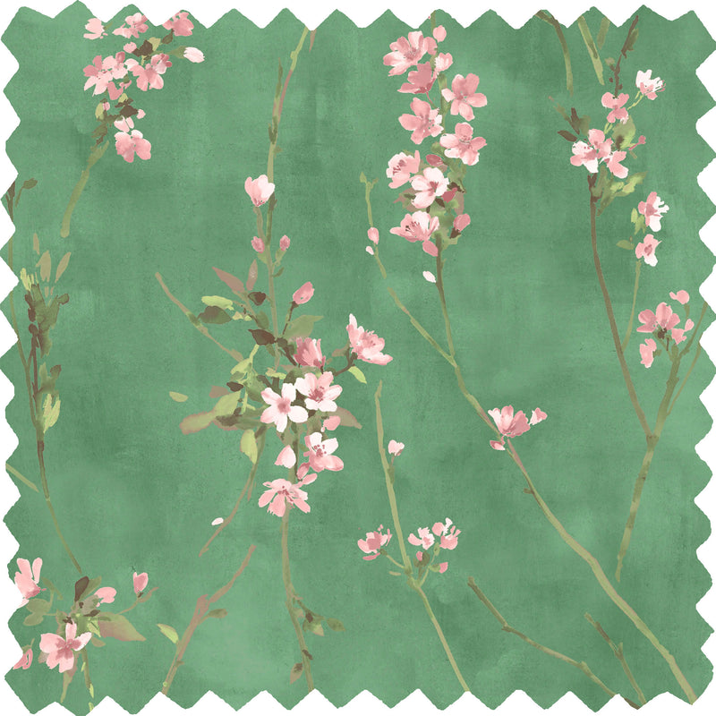 Blossom Evergreen Linen Fabric