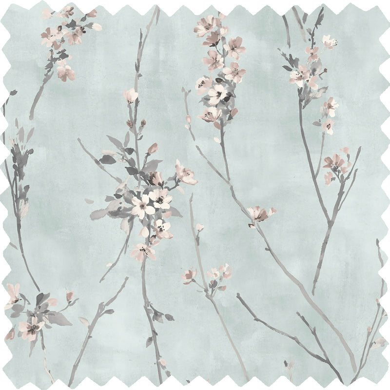 Blossom Duck Egg Blue Velvet Fabric