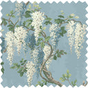 Wisteria Botanical Powder Blue Velvet Fabric