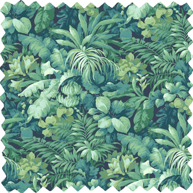 Canopy Navy/Green Linen Fabric