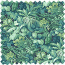 Canopy Navy/Green Velvet Fabric