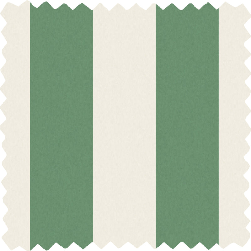 Awning Stripe Green/Magnolia Linen Fabric
