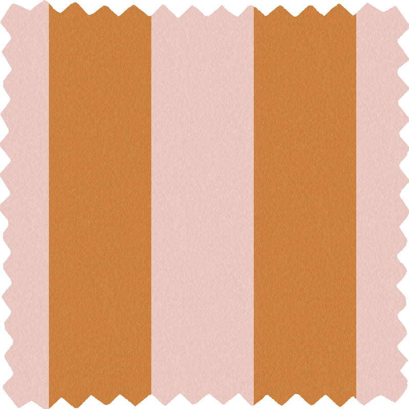 Awning Stripe Pink Cloud/Gorse Linen Fabric