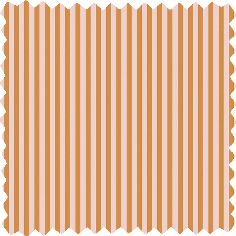 Matchstick Stripe Pink Cloud/Gorse Linen Fabric