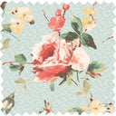 Lancashire Rose Duck Egg Linen Fabric