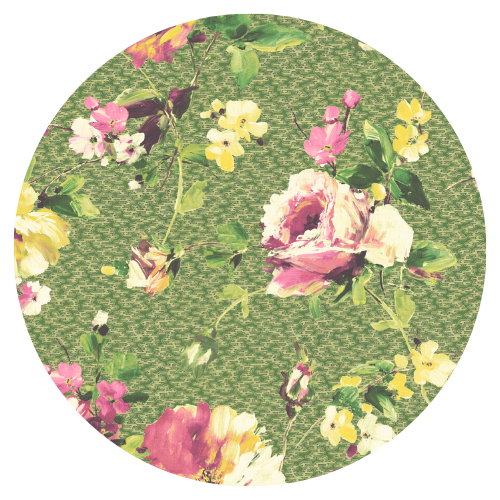 Lancashire Rose Olive Green Linen Fabric