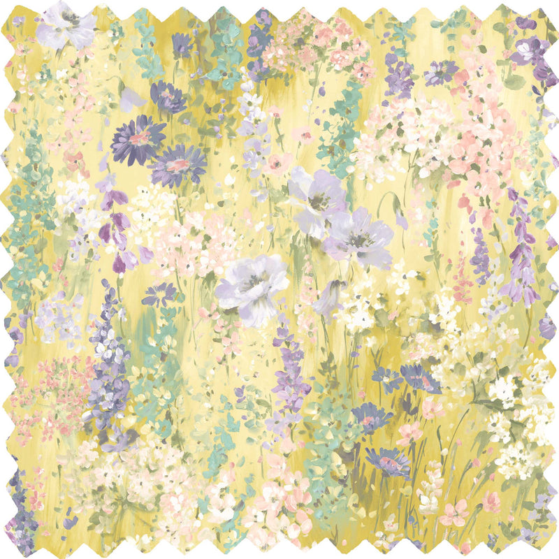 Wilderness Lemon Burst Velvet Fabric