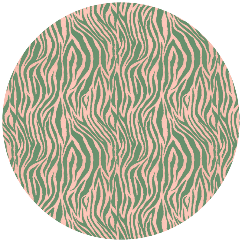 Debra Zebra Apple Blossom Velvet Fabric