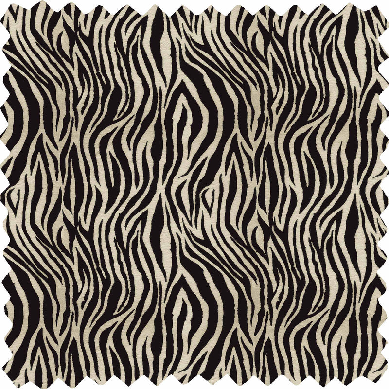 Debra Zebra Coal Velvet Fabric