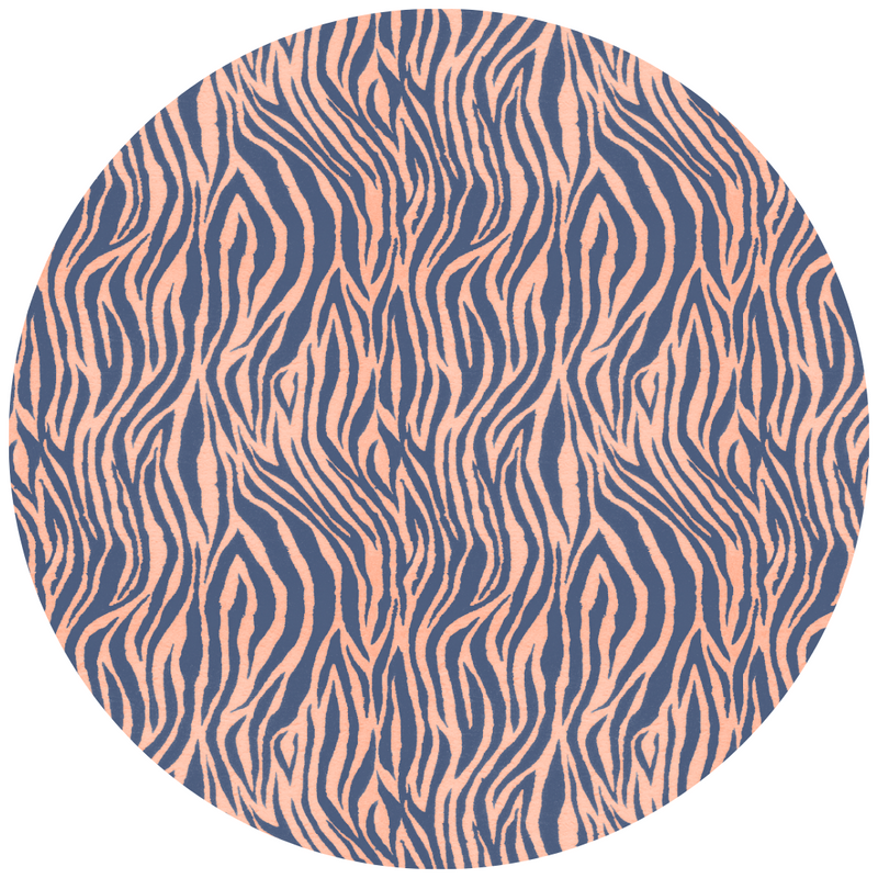 Debra Zebra Sea Coral Linen Fabric