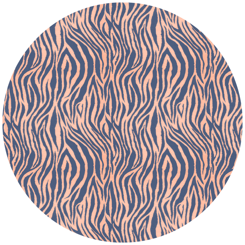 Debra Zebra Sea Coral Velvet Fabric