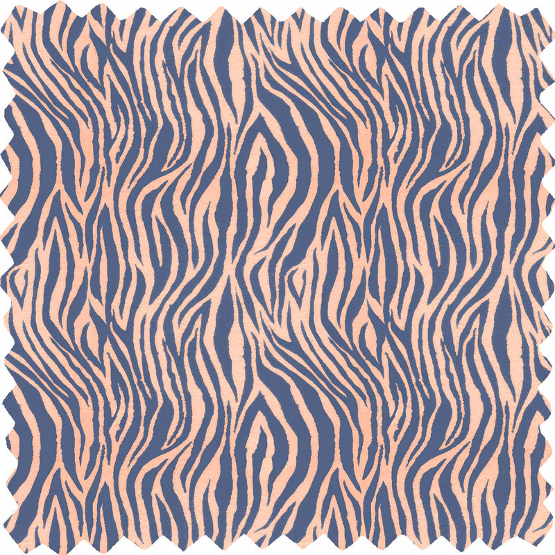 Debra Zebra Sea Coral Velvet Fabric