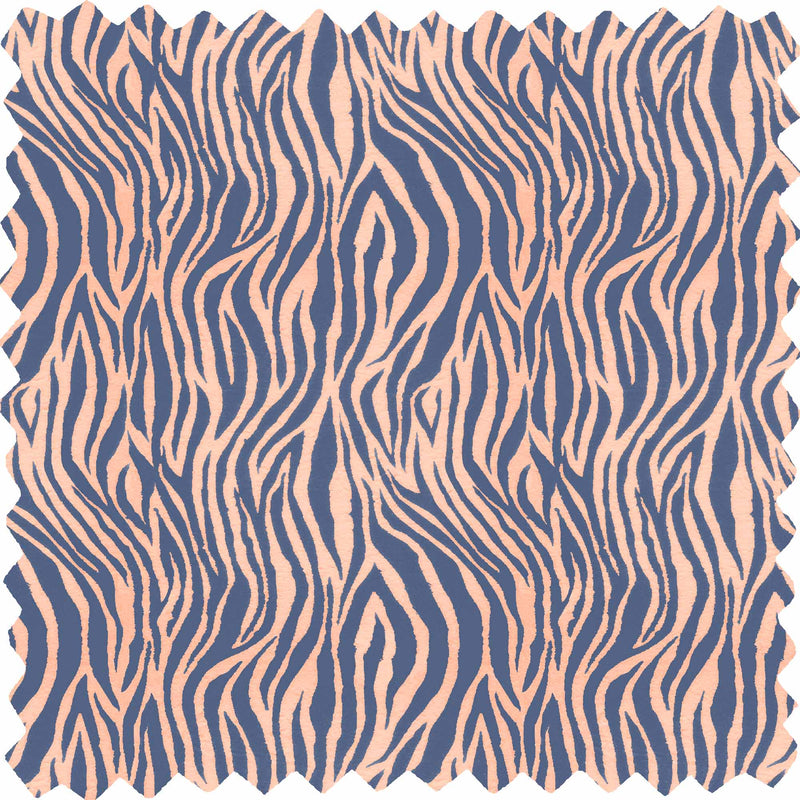 Debra Zebra Sea Coral Linen Fabric