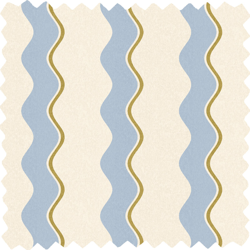 Cari Wave Sky Blue/Pebble Linen Fabric