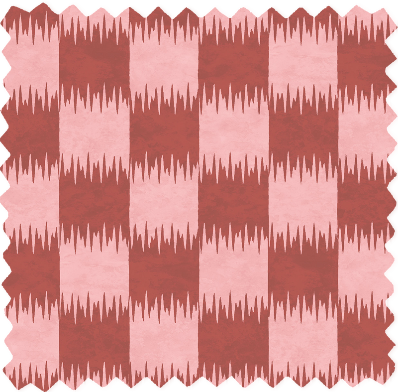 Checkmate Cherry Red Linen Fabric