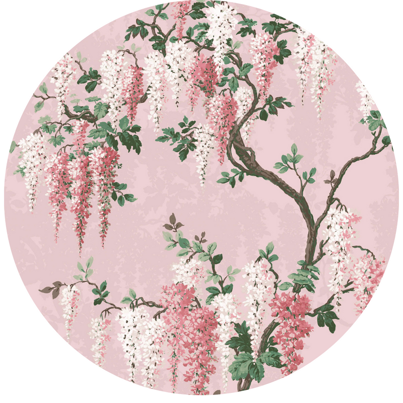 Wisteria Pink Bloom Velvet Fabric