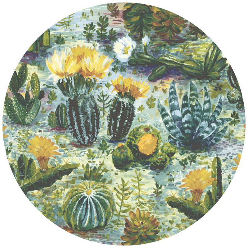 Cacti Dandelion Velvet Fabric