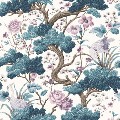 Crane Bird Japanese Blue Wallpaper