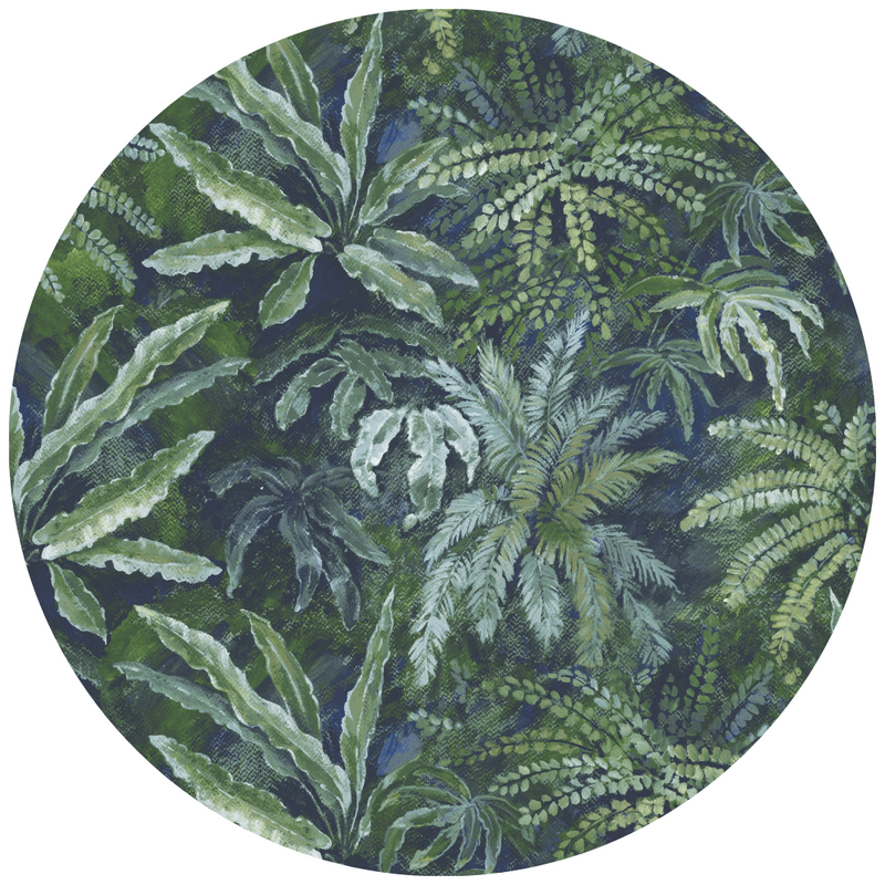 Fern in Lush Green Linen Fabric