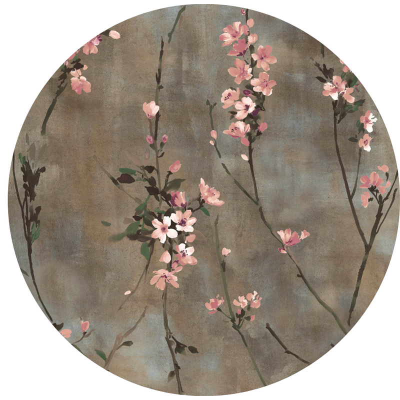 Blossom Brown and Blush Velvet Fabric