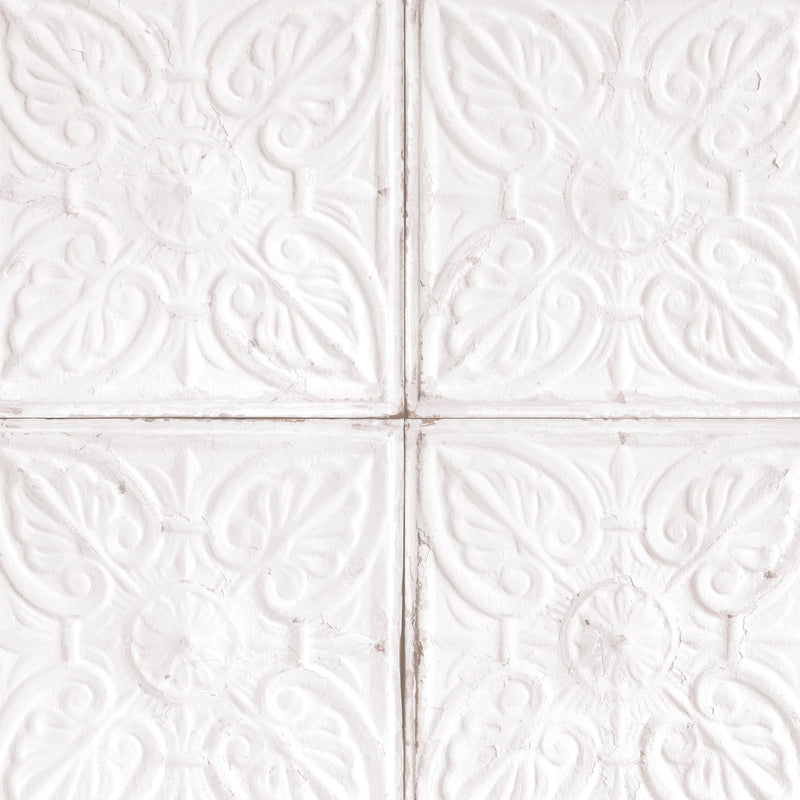 Tin Tile in White Wallpaper by Woodchip & Magnolia