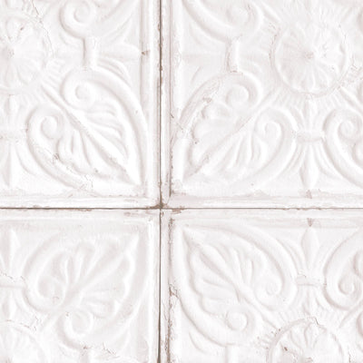 Tin Tile in White Wallpaper by Woodchip & Magnolia
