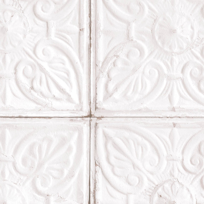 Tin Tile in White Wallpaper by Woodchip & Magnolia