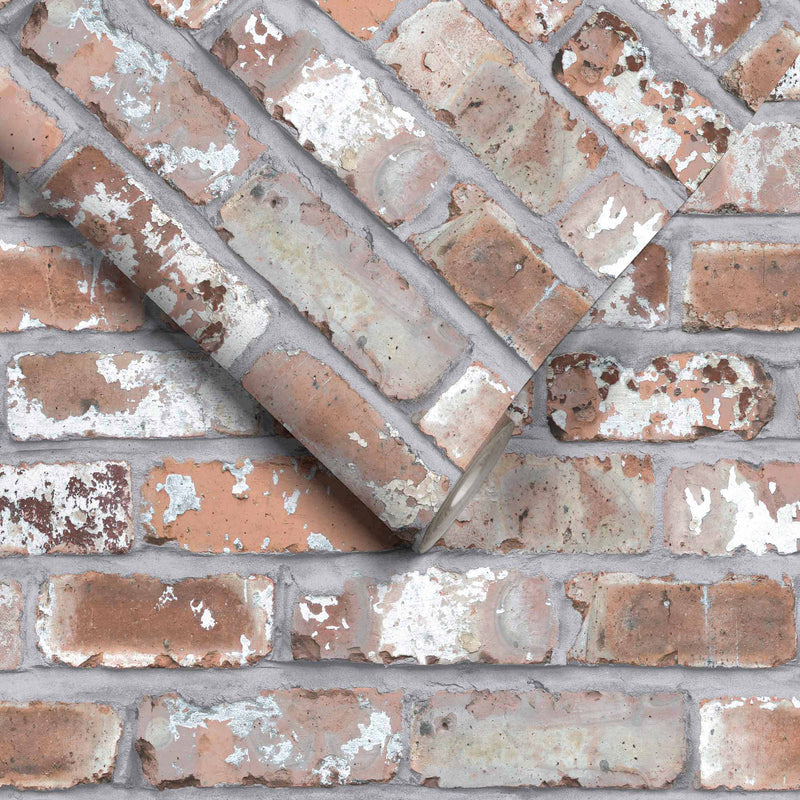 Erismann Exposed Faux Brick Wallpaper - Wallpaper from wallpapershop.co.uk  UK