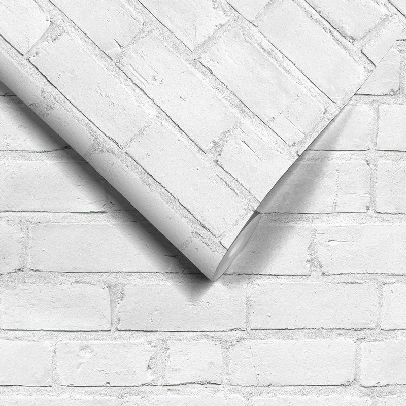 Painted White Brick Wallpaper