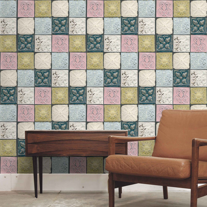 Tin Tiles in colour by Woodchip & Magnolia