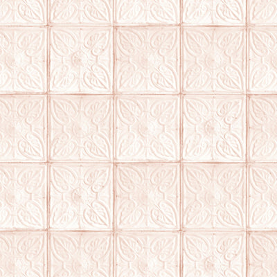Tin Tile in Blush Wallpaper by Woodchip & Magnolia