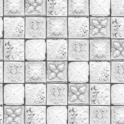 Tin Tiles Monochrome by Woodchip & Magnolia
