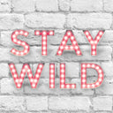'Stay Wild' Pink neon effect wallpaper