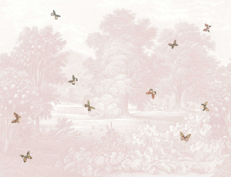 Land of Milk & Honey Butterflies Blush Pink Mural