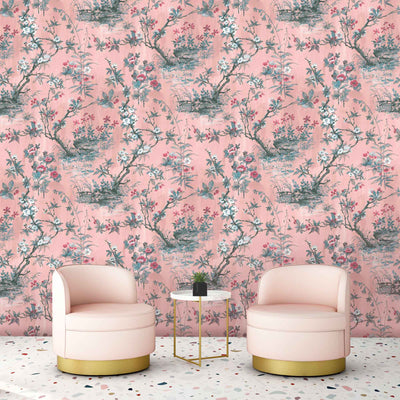 Rivington in Blush Pink Wallpaper By Woodchip & Magnolia 