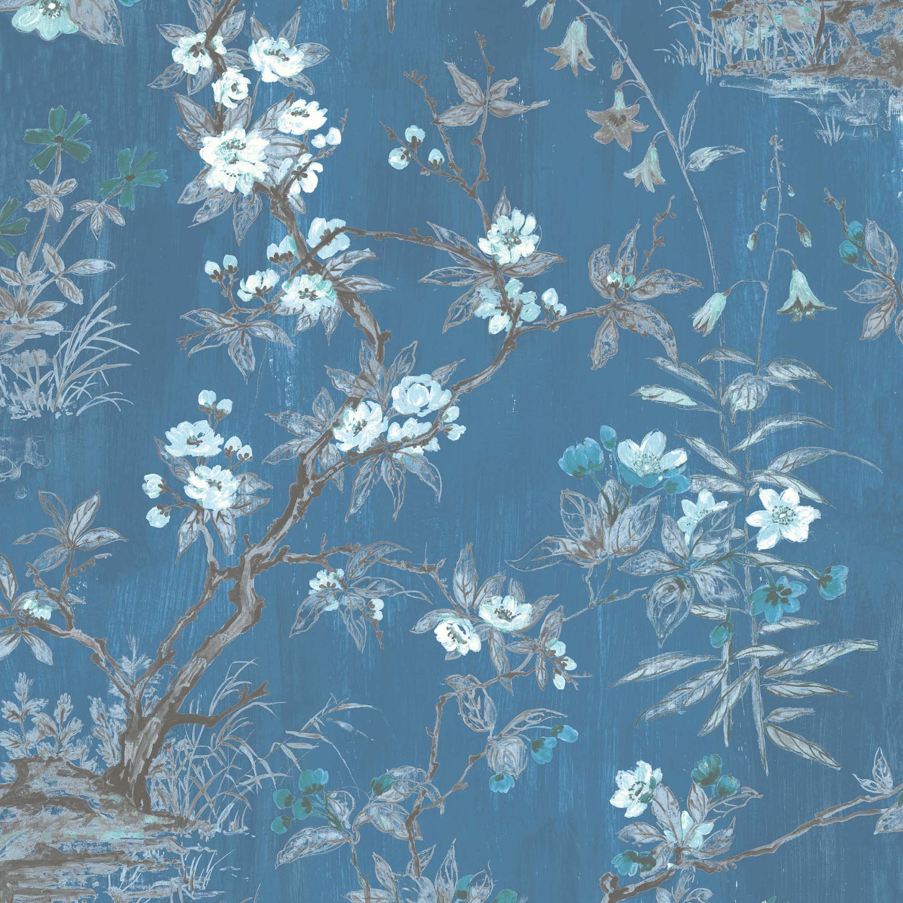 292780402  Beaufort Light Blue Peony Chinoiserie Wallpaper  by AStreet  Prints