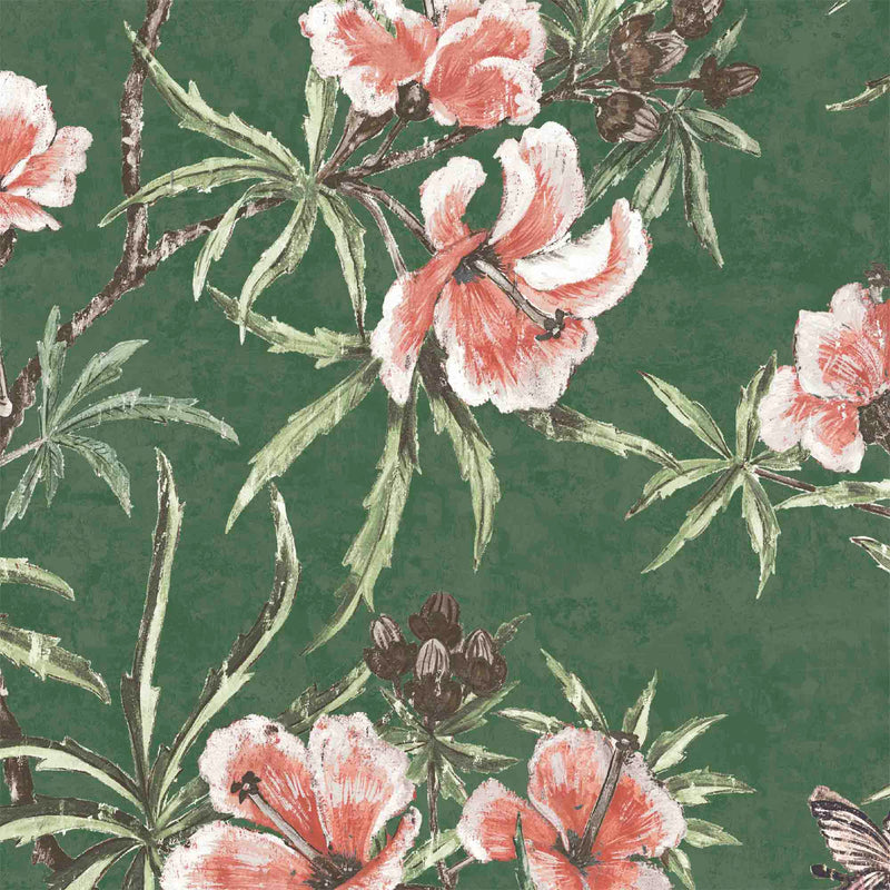Zen Botanical Green Wallpaper