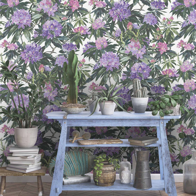 Rhododendron Purple & White Wallpaper