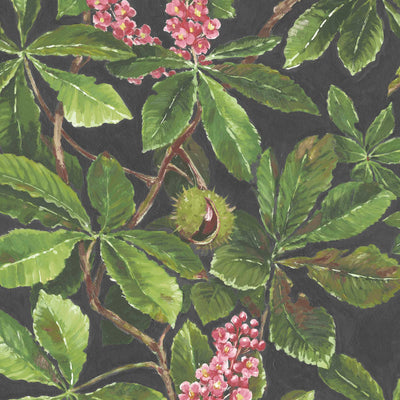 Horse Chestnut Pink/Green Floral Wallpaper by Woodchip & Magnolia