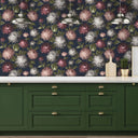 October Bloom Navy Wallpaper
